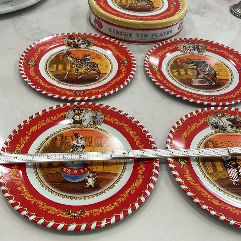 COPY - Vintage Circus tin plates by Restoration Hardware